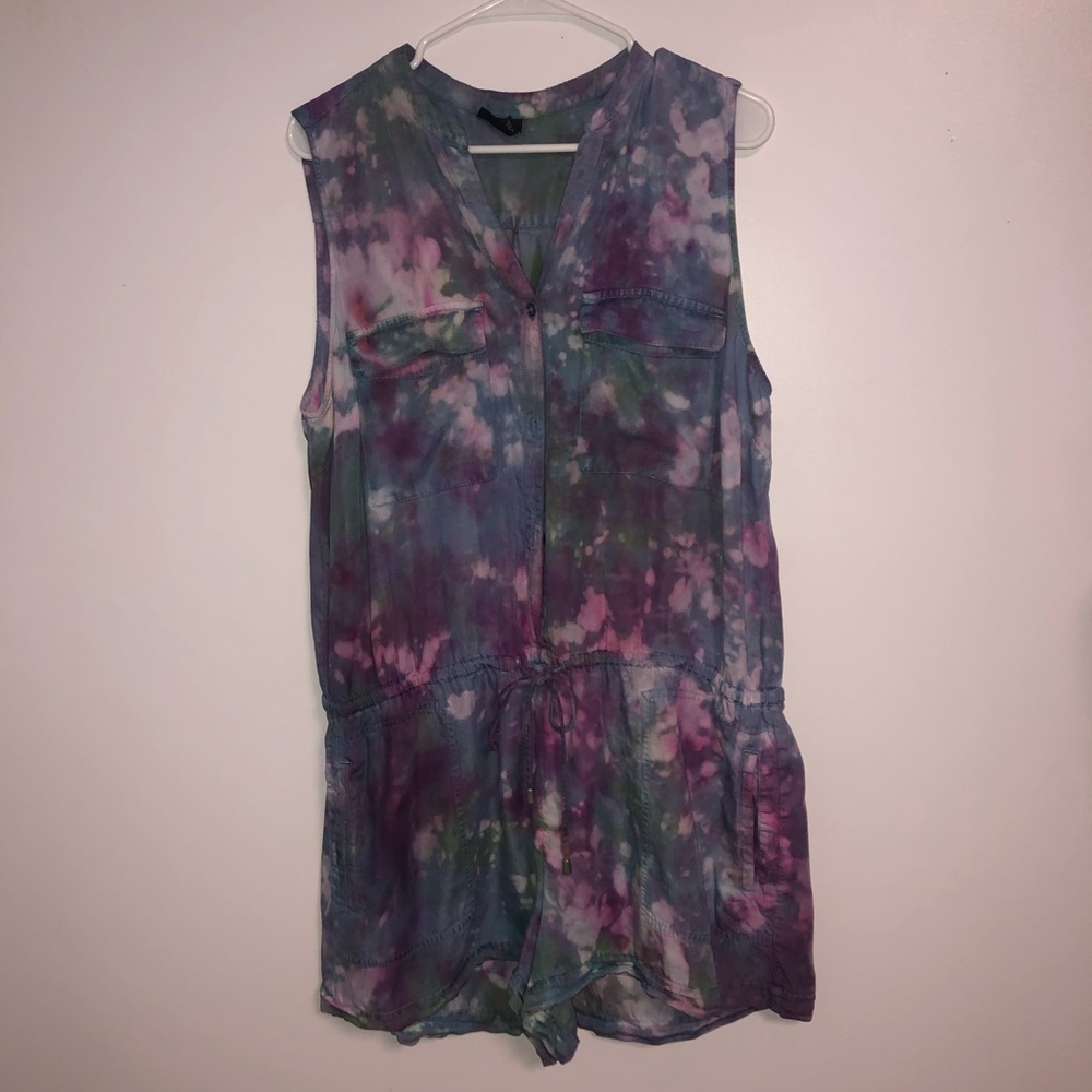 One of a kind tie dyed romper